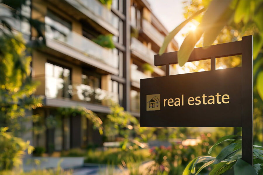 Real estate sign outside of senior living facility