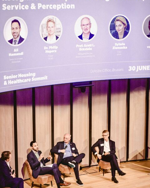 Scott Eckstein speaks at the Senior Housing & Healthcare Summit in Brussels, Belgium